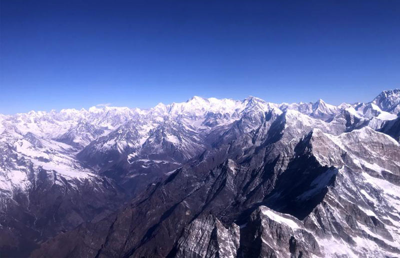 Aerial views of Mount Everest
