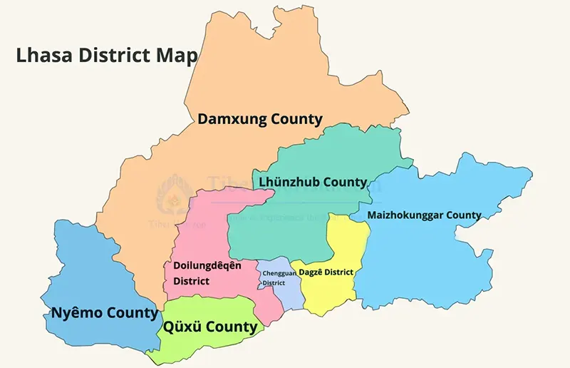 Lhasa District Map