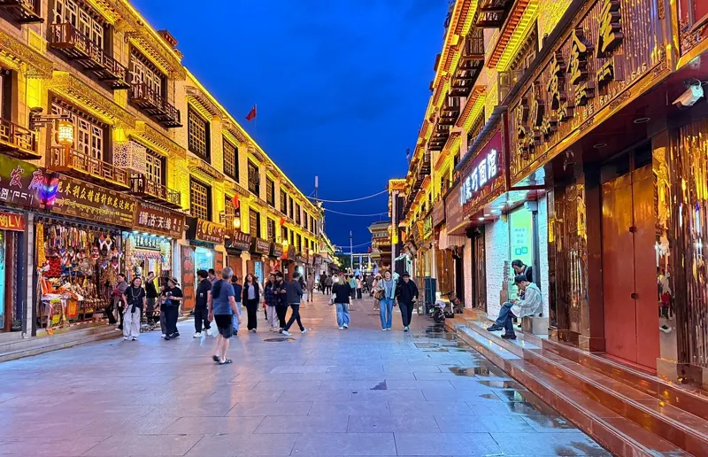 Barkhor Street at Night