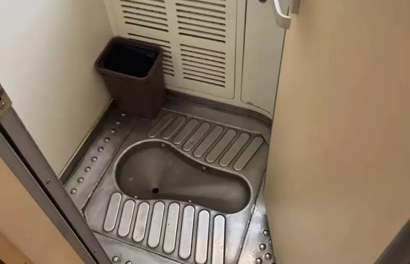 Chinese-style toilet on Tibet train