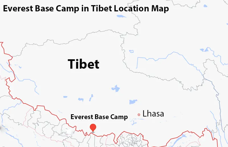 Tibet Everest Base Camp Location Map