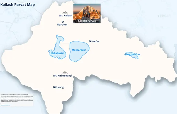 Kailash Parvat in Map