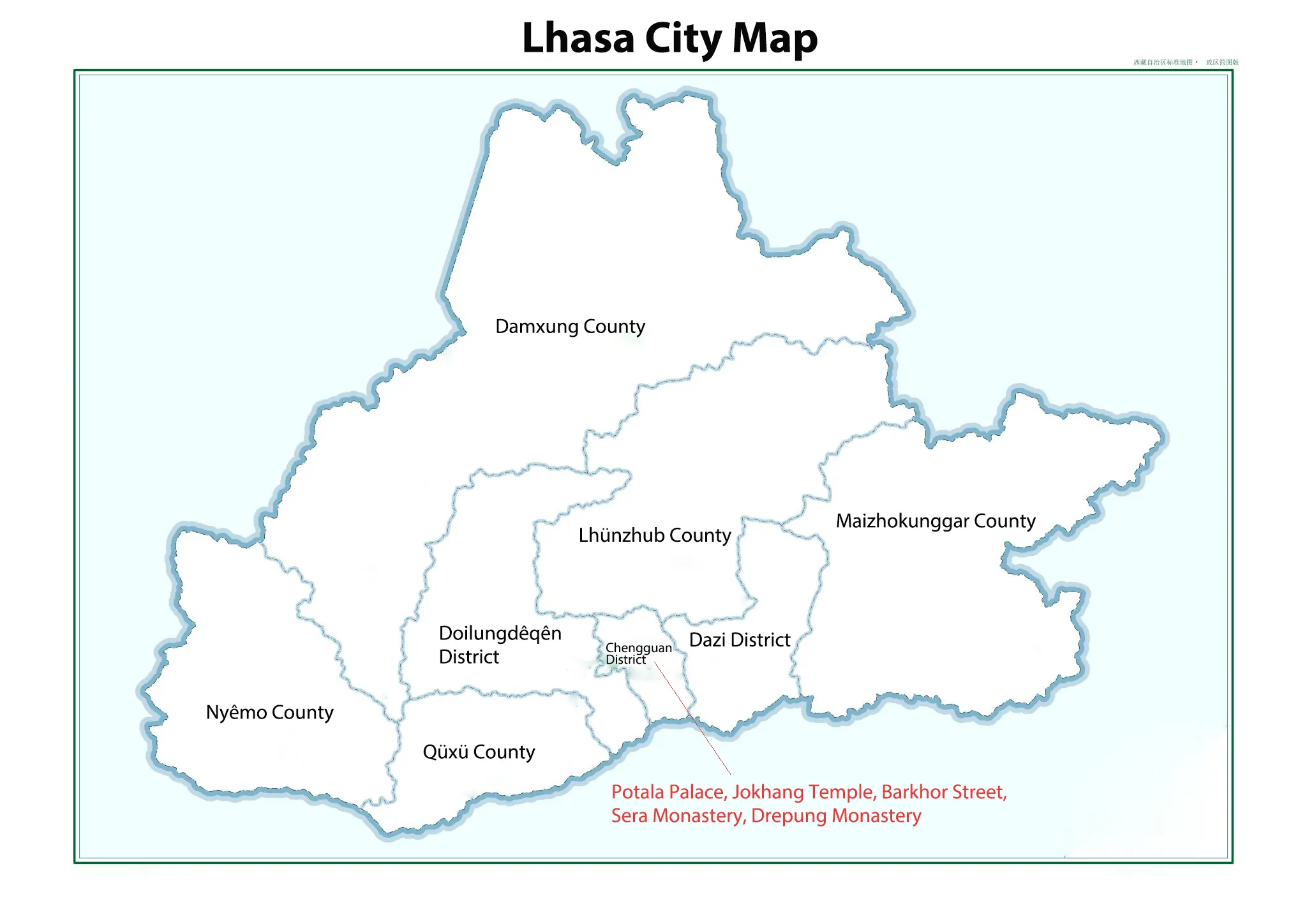 Lhasa City Map