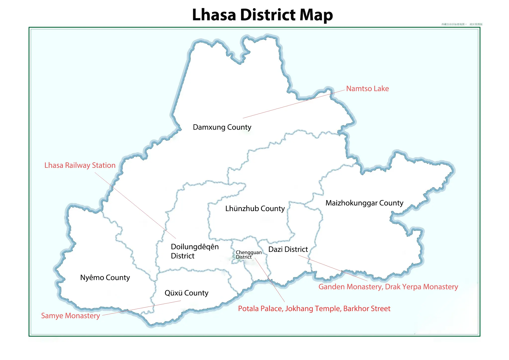 Lhasa District Map