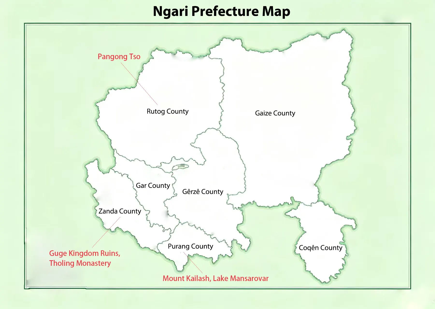 Ngari Prefecture Map