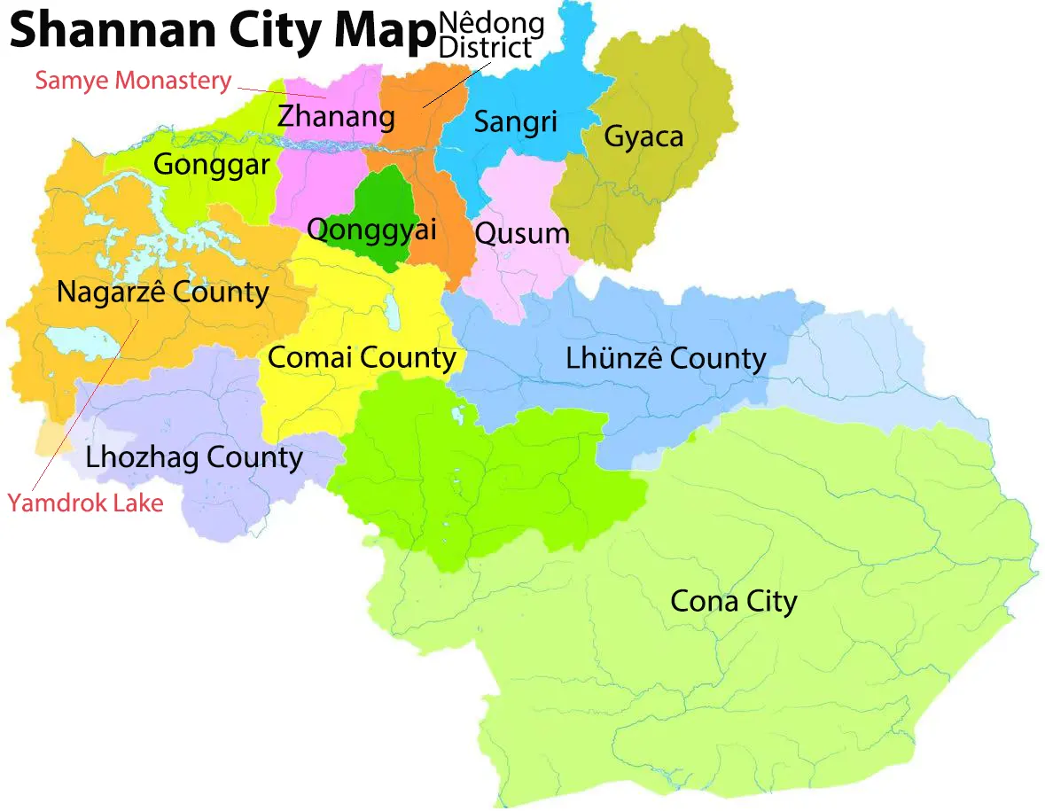 Shannan City Map