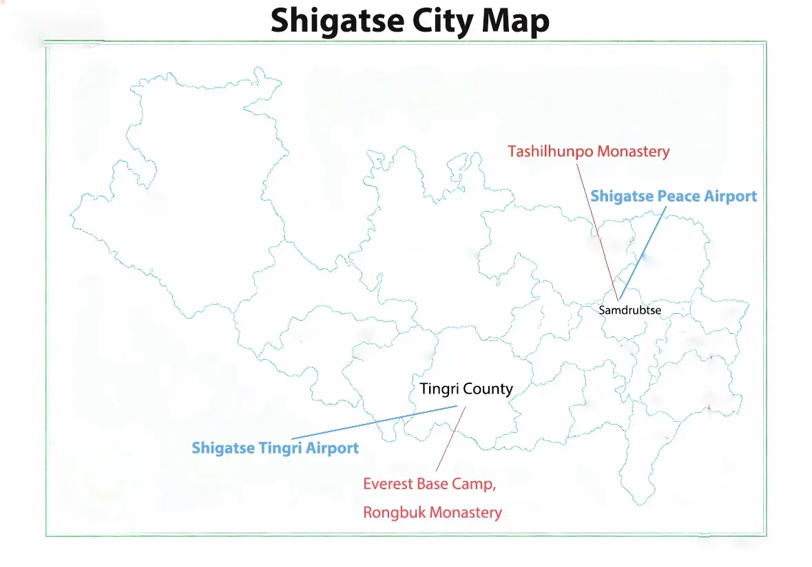 Shigatse City Map