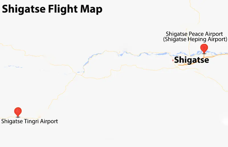 Shigatse Flight Map