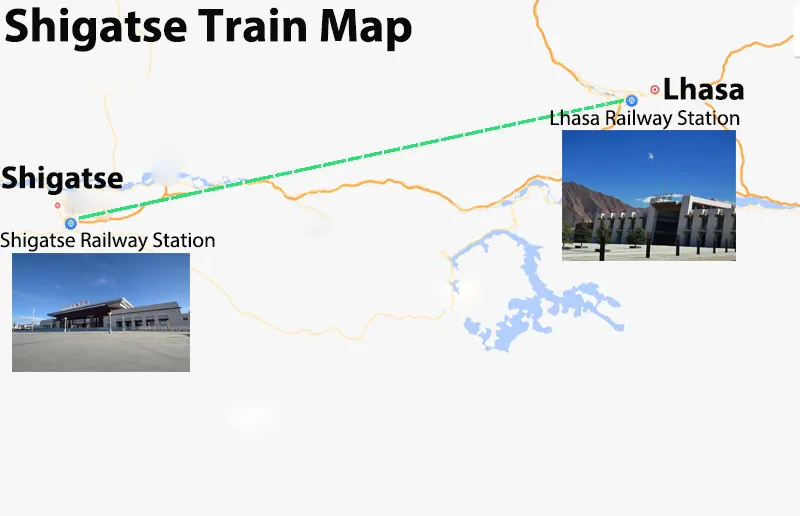 Shigatse Train Map