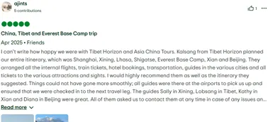 Tibet EBC tour from the USA