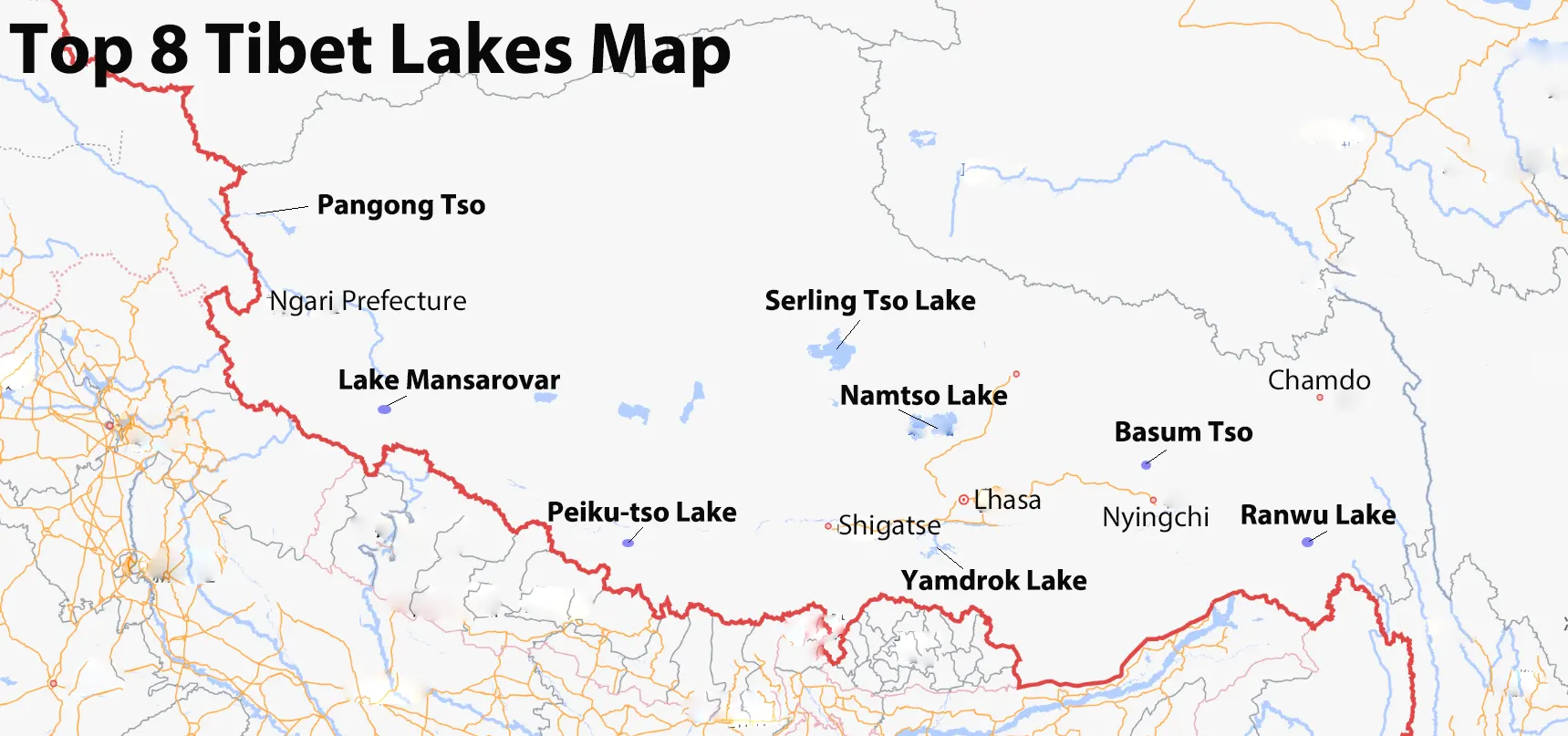 Tibetan Lakes Map