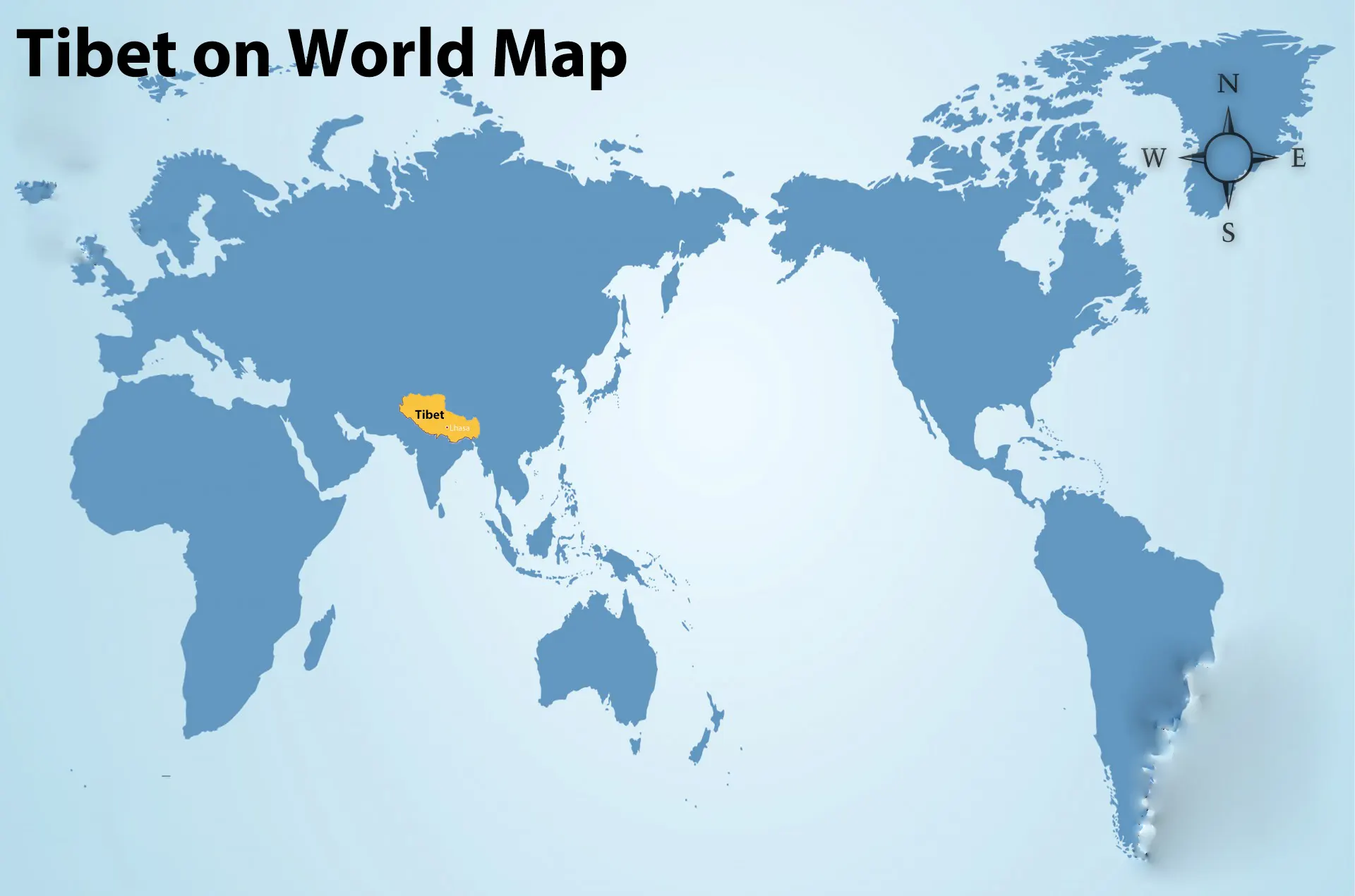 Tibet on World Map