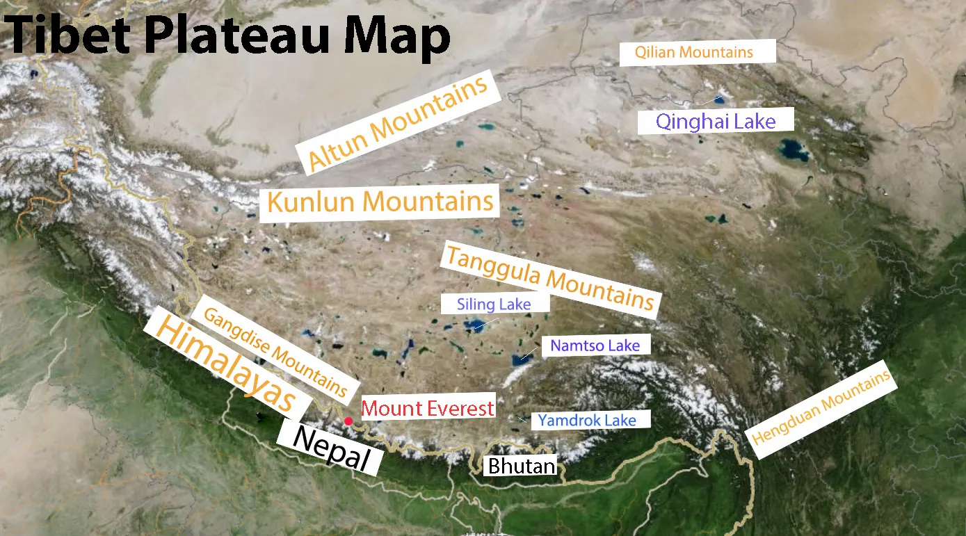 Tibet Plateau Map