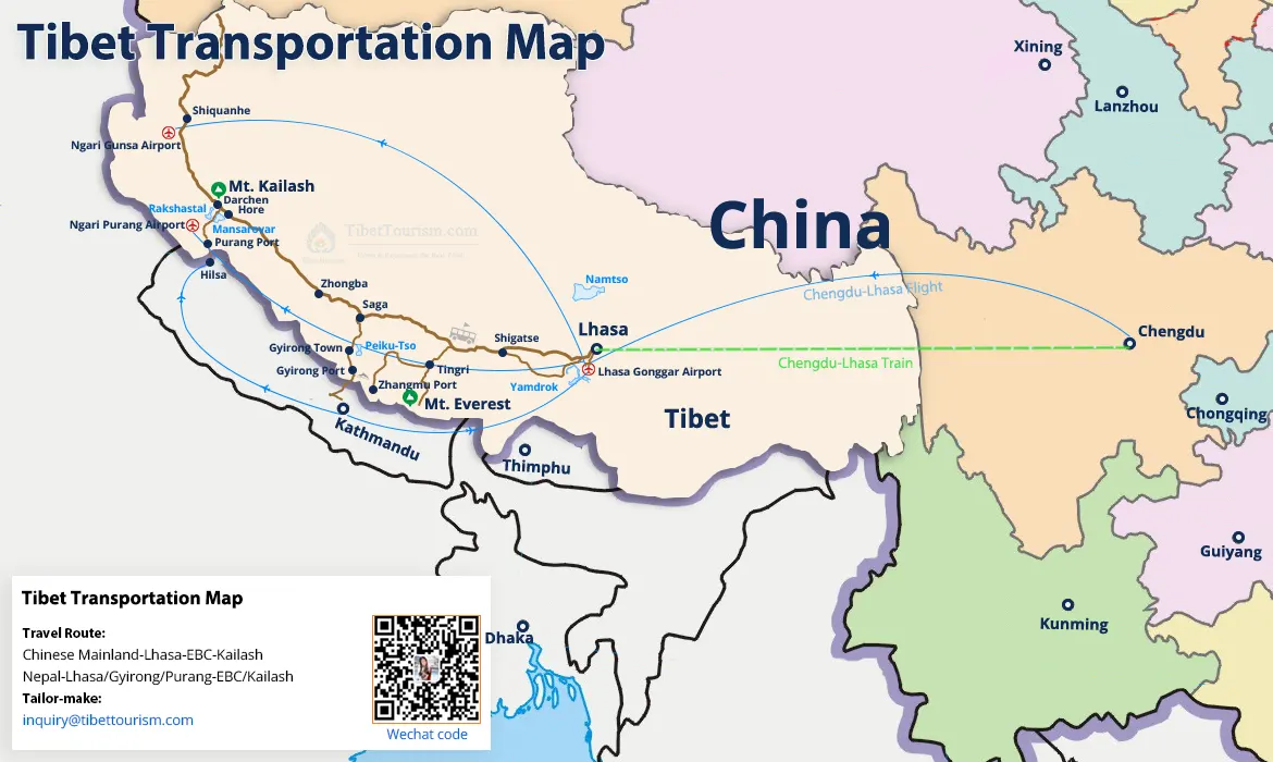 Tibet Transportation Map