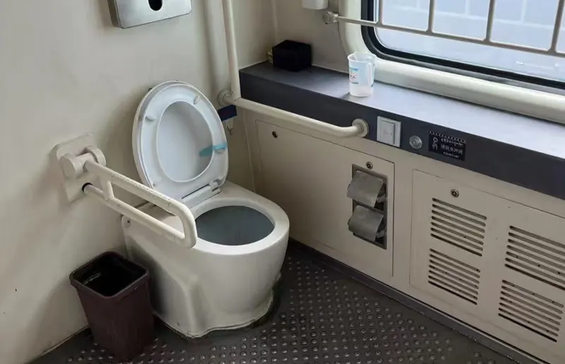 Western-style toilet on Tibet train