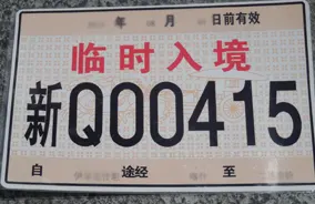 Temporary Vehicle License Plate