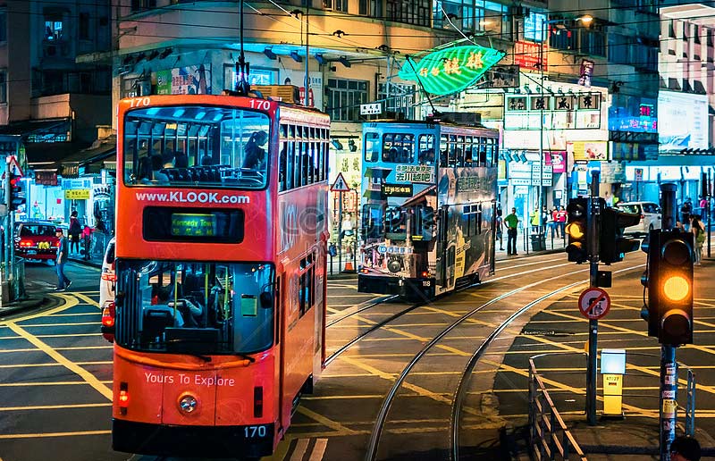 the night view of Hong Kong