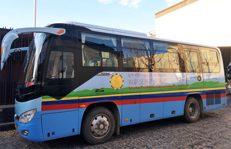 front view of the left side of the bus