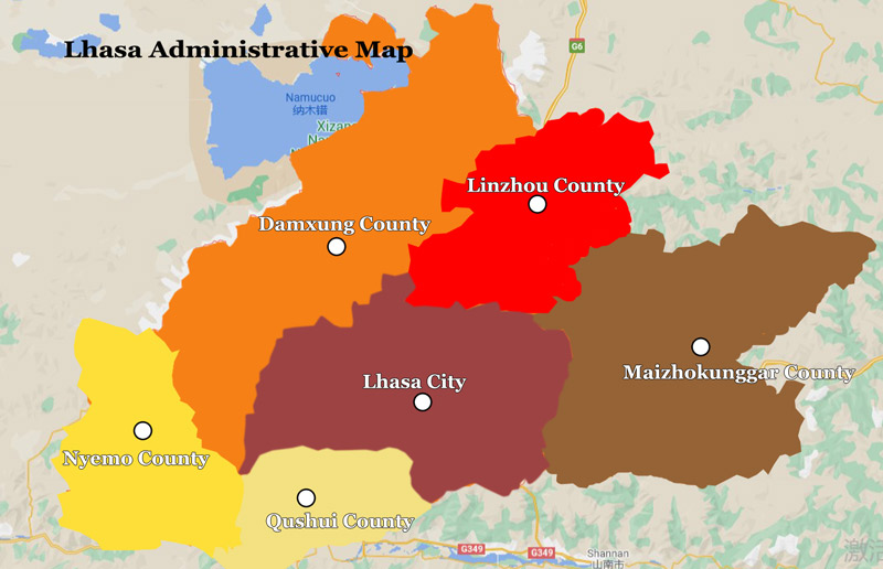 Lhasa Administrative Map